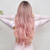 Длинные объемные волнистые синтетические парики, черный, фиолетовый, розовый, омбре, светло-персиковый розовый парик для женщин, повседневная вечеринка, косплей, термостойкий
