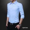 Men's Slim Fit Long-Sleeve White Shirt - Trendy Korean Business Style for Spring and Autumn