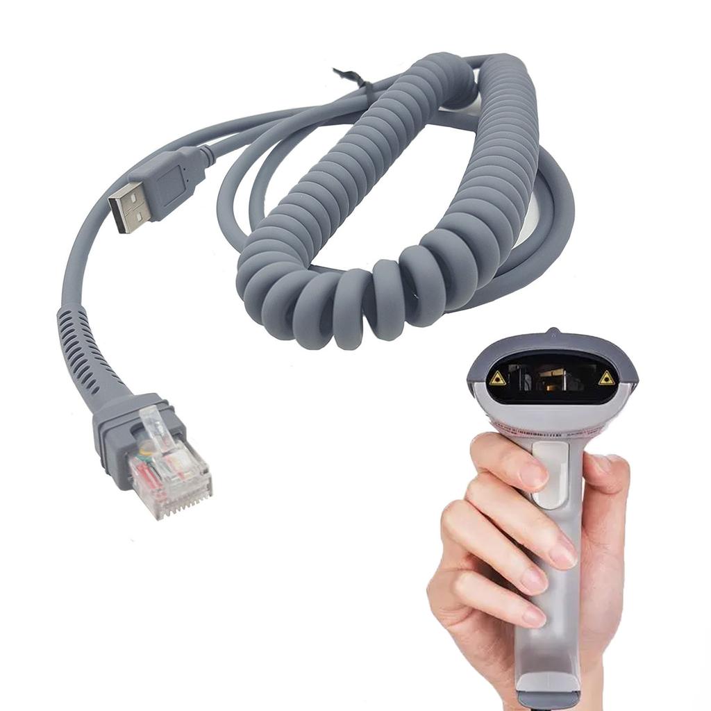 Удобный USB-кабель для сканера штрих-кода Symbol LS2208 LS2208AP LS1203 LS4208 LS4278, 9 футов, спиральный дизайн
