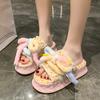 Модные летние женские тапочки 5,5 см, туфли на платформе, новый модный дизайн, мюли, шлепанцы, сандалии конфетного цвета, повседневная обувь на плоской подошве для женщин