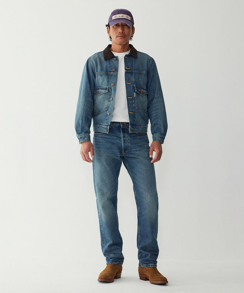 MAN ON THE BOON Washed Straight Denim Pants_Blue 4715304022