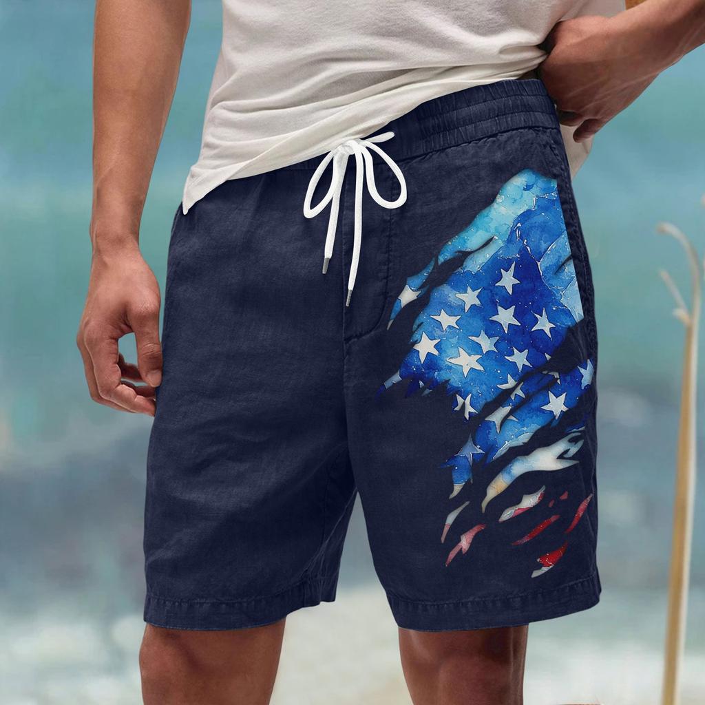 Мужские летние большие повседневные свободные спортивные брюки пляжные шорты