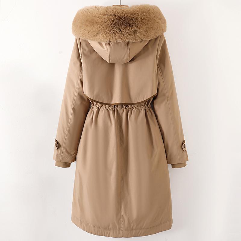 Faux Fur Collar Long Jackets for Women Winter New Liner Detachable Female Padded Coat Winter Korean Style Parkas Hooded