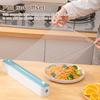 Clingfilm Dispenser with Slider Cutter 2-in-1 Plastic Wrap Tin Foil Holder for Kitchen