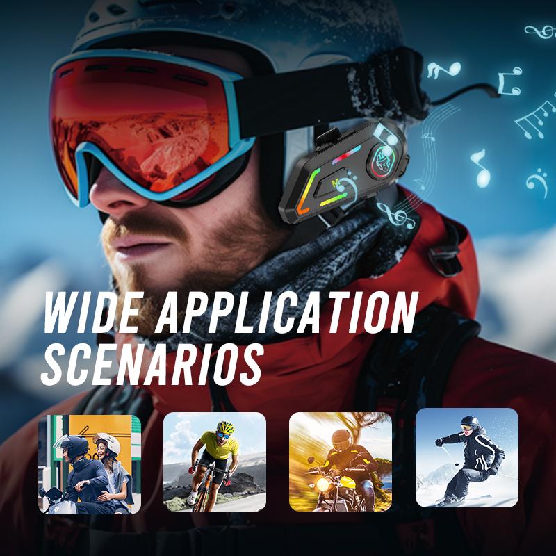 RGB вспышка цветной свет мотоциклетный шлем гарнитура BT5.3 1000mAh аккумулятор водонепроницаемые беспроводные наушники с микрофоном наушники