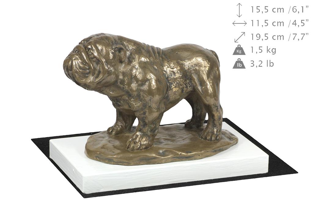 Bulldog I - Dog Figurine, Figure On a White Base, Trophy for Art-Dog Dog Show Exhibition