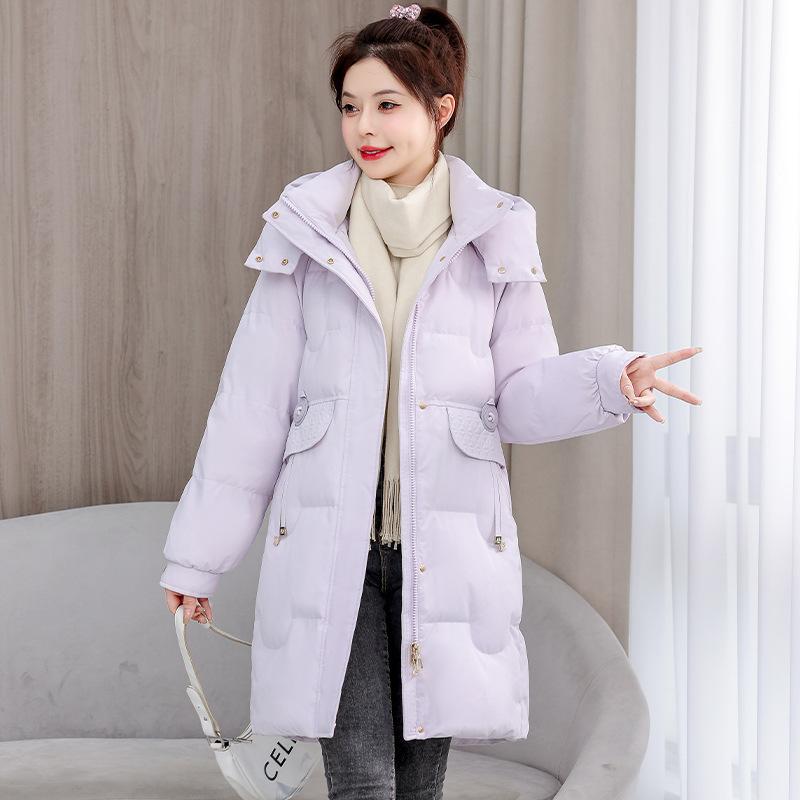 Winter New Down Cotton-padded Clothes Women's Medium and Long Loose Bread Clothes Korean Version Hooded Cotton-padded Jacket Tide
