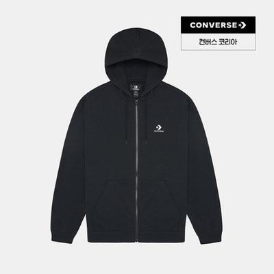 Converse Толстовка с вышитым шевроном Star, стандартная посадка, на молнии, черная 10023871 A01