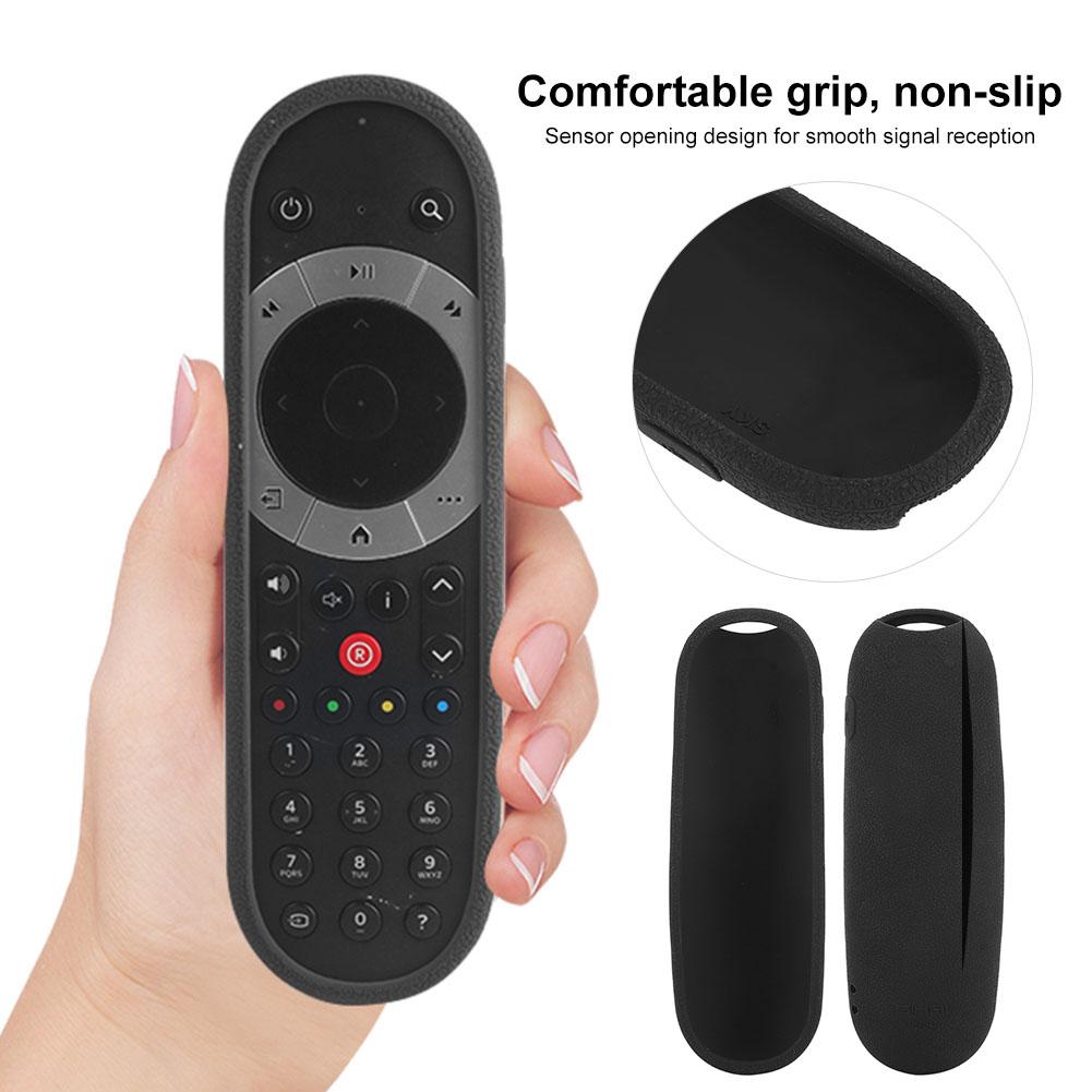 Remote Control Case TV Silicone Anti slip Cover Skin for SKY Q TV Remote Controller(Black)