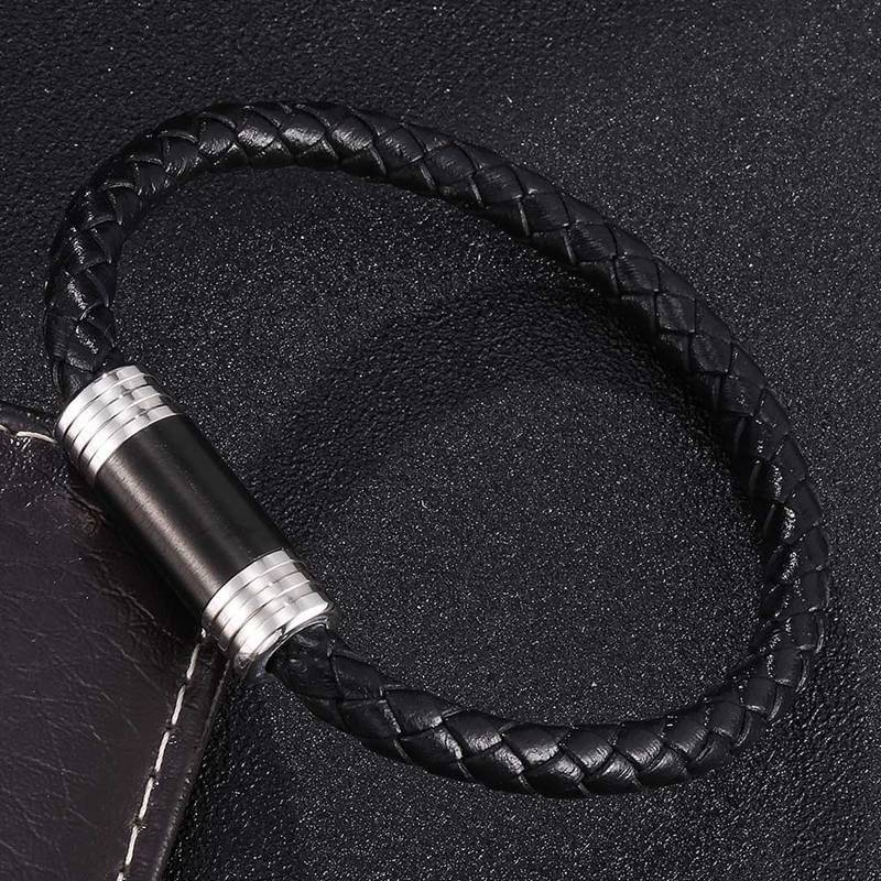 Новый модный черный коричневый кожаный браслет для мужчин и женщин, ювелирные изделия, изысканные браслеты с пряжкой, браслеты, подарок