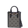 Tory Burch T Monogram Classic Allover Print Fabric And Leather Tote Bag Unisex Tote Bag Navy-Blue 87146-405