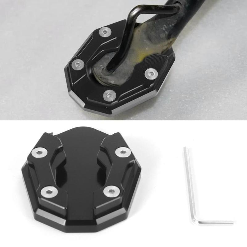 1Pc Aluminum Motorcycle Side Stand Pad Universal Enlarger Foot Extension Kickstand Support Plate For Motorbike Modification