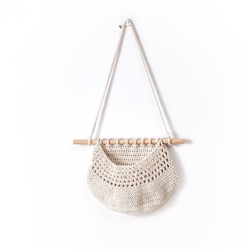 Ручная подвесная настенная корзина для овощей и фруктов, органайзер, контейнер, богемный декор, кухонная сетка, карман для мелочей, сумка для хранения