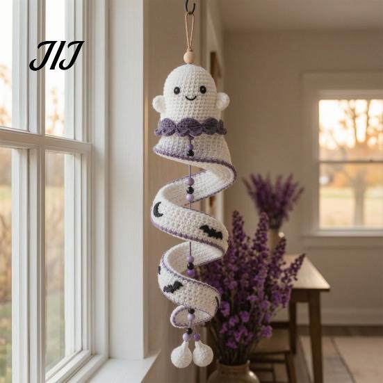 Easy Crochet Ghost Tutorial Kit DIY Kit, Ghost/Penguin/Deer/Gingerbread Man/Pumpkin Shape, Spiral Handicraft Gift for Enthusiasts Crafting Ornament
