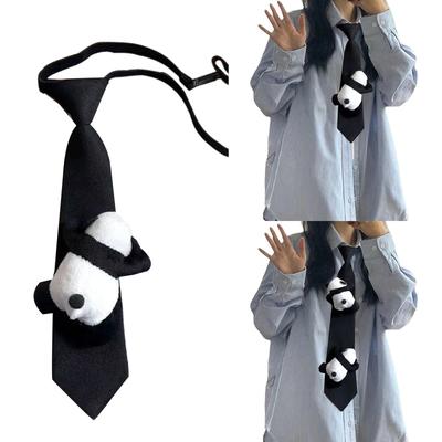Регулируемые галстуки-молнии Panda Playfulness Casual Styles Tie Unisex Necktie для мужчин и мальчиков с легким зажимом