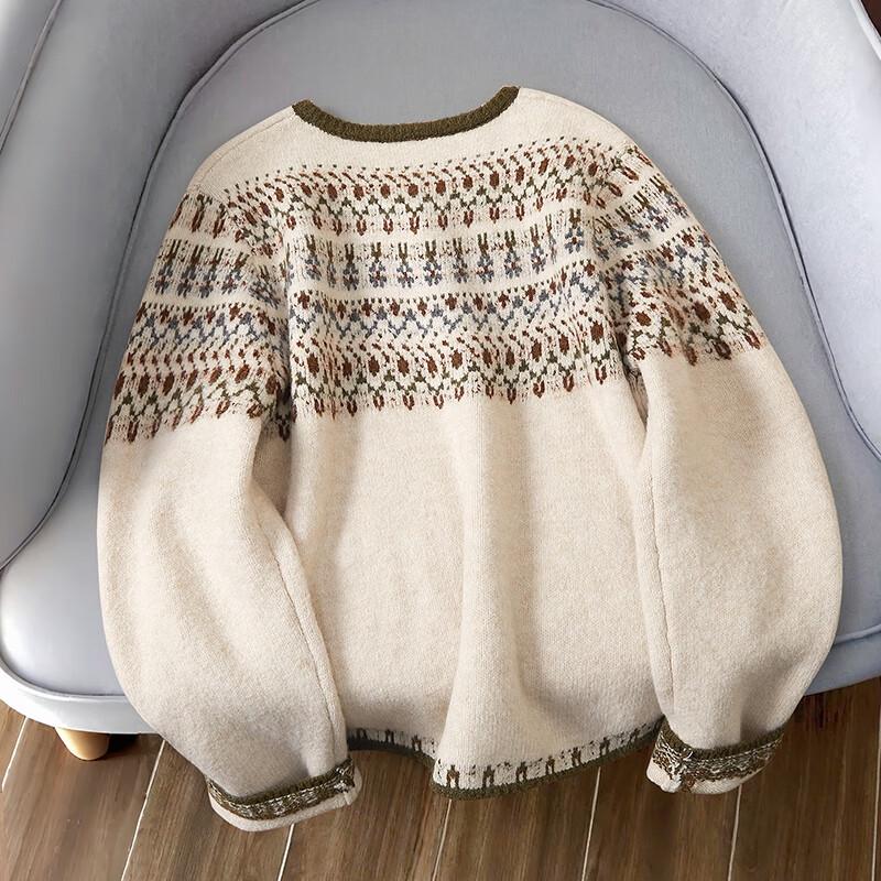 Женский вязаный кардиган в стиле Fair Isle с цветными блоками