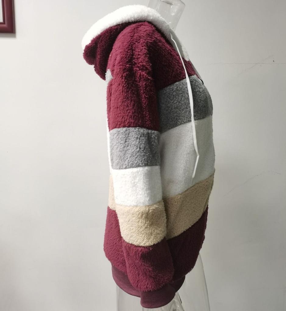 Женское зимнее пальто с капюшоном, теплая плюшевая куртка с длинными рукавами, пальто, свободные зимние топы на молнии, флисовая верхняя одежда