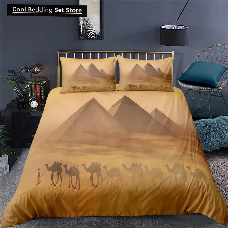 3D Desert Camel Пододеяльник King Queen Size Коричневый Комплект постельного белья с изображением животных для детей, подростков и взрослых Милая дикая природа Мягкий полиэстеровый пододеяльник
