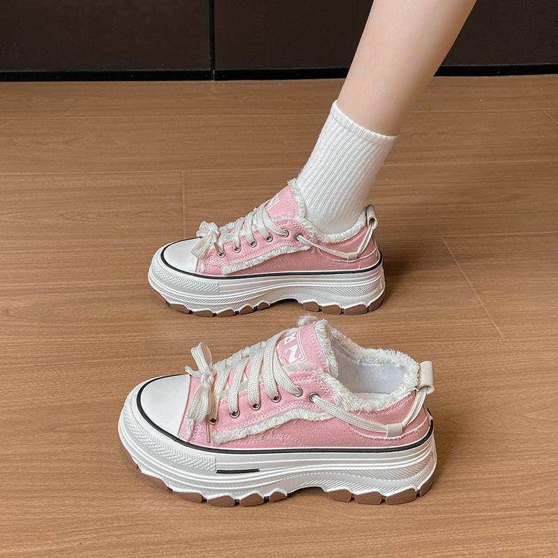 Fashion New Style Thick Soled Retro Small White Shoes Women's Korean Trend Versatile Casual Shoes Outdoor Street Party Sports Shoes