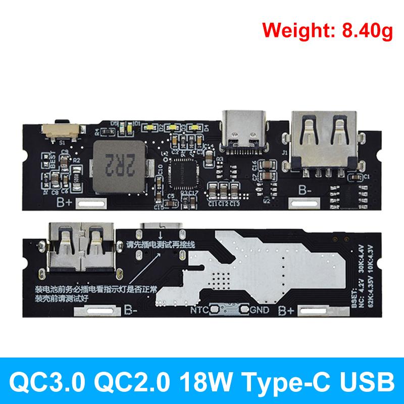 1/3PCS QC4.0 QC3.0 LED Dual USB 5V 4.5A 22.5W Micro/Type-C USB Mobile Power Bank 18650 Charging Module Temperature Protection