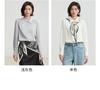 Qian Wen Qi Bai Dai Shirt 2025 Autumn New Fashion Commuter Solid Color Satin Collar Top for Women