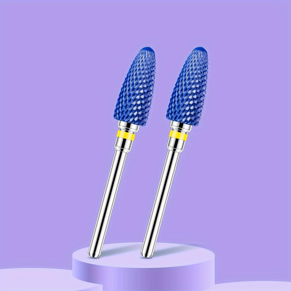 2 ШТ. Фрезы из карбида вольфрама для ногтей, для снятия гель-лака, 3/32 дюйма, пилки для ногтевого искусства, фреза для кутикулы, для маникюра и педикюра