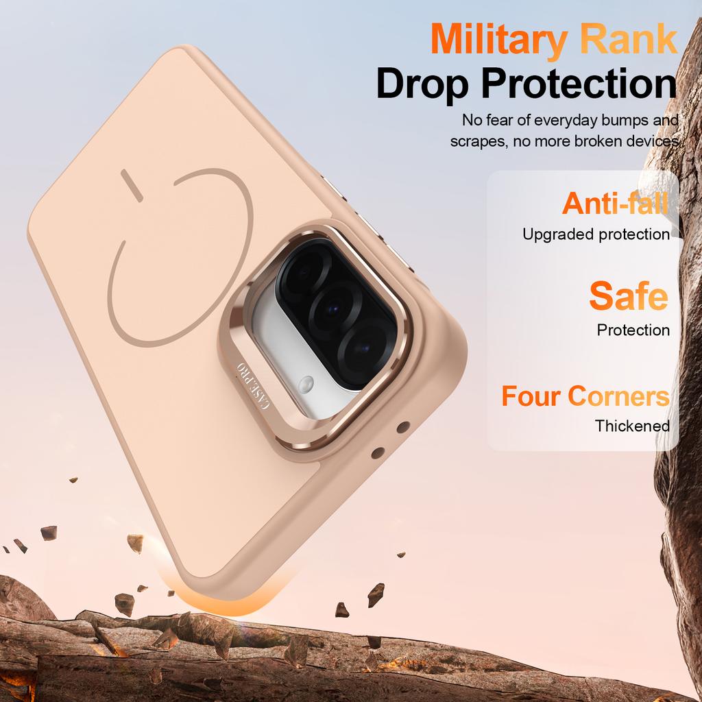 For Samsung Galaxy A15 5G / 4G Case Skin-touch PC + TPU Magnetic Phone Cover with Lens Frame Kickstand
