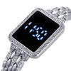 Rhinestone Digital Watch for Women Simple Touch Screen LED Ladies Wristwatch