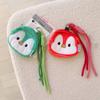 Cute Plush Penguin Coin Purse Colorful Hanging Rope Mini Storage Bag Small Makeup Bag  Students