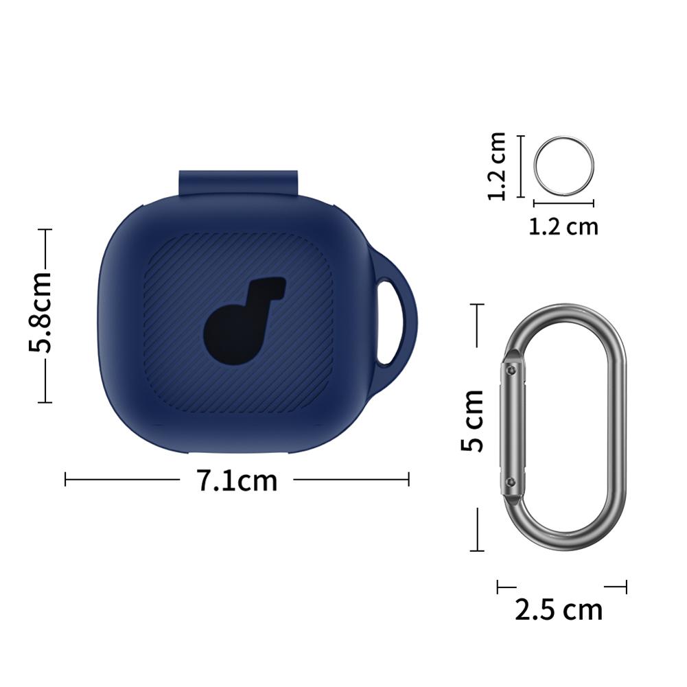 Силиконовый чехол с карабином Защитный чехол-скин Ударопрочный чехол для наушников Чехол-крышка Виден светодиод и логотип для Anker Soundcore P40i