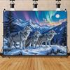 Northern Wolf and Aurora Wall Hanging - Suitable for Living Room Decoration Photo Background - Indoor/Outdoor Home Decor