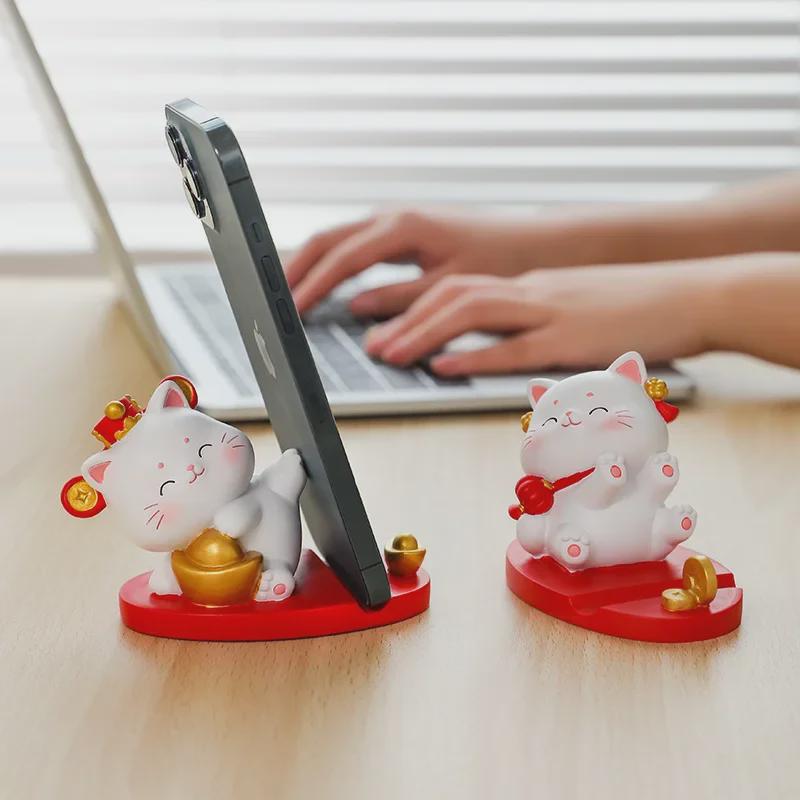 Очаровательная подставка для телефона и планшета Lucky Cat - креативный мультяшный держатель для стола, украшение и подарок для пар