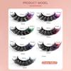 7 пар красочных накладных ресниц 3D норковые цветные завитки пушистые ресницы русские объемы натуральные толстые пушистые наращивание ресниц