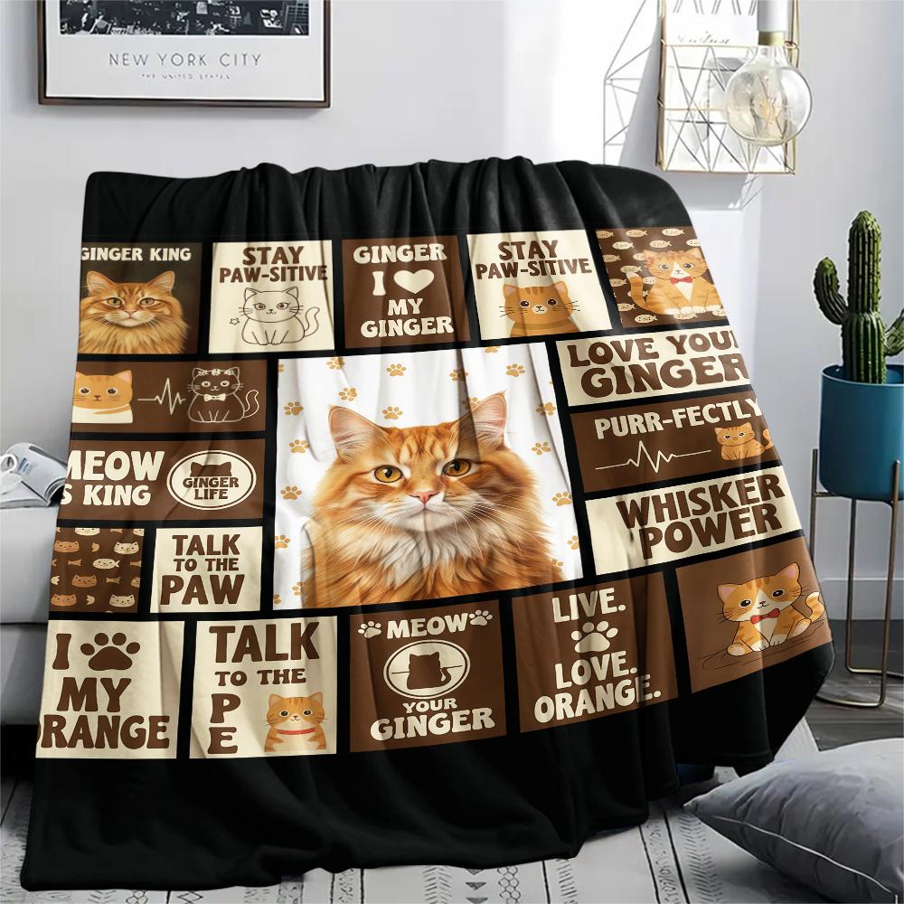 Splicing Elephant Shark Cat Print Flannel Blanket,High quality Comfortable for All Seasons,Home Decor,Warmth and Comfort,Perfect for Christmas Gifts