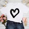 Fashion Women Love Heart Print T Shirt Funny Casual O-Neck Short Sleeves T-Shirt Summer Female Tee Shirt