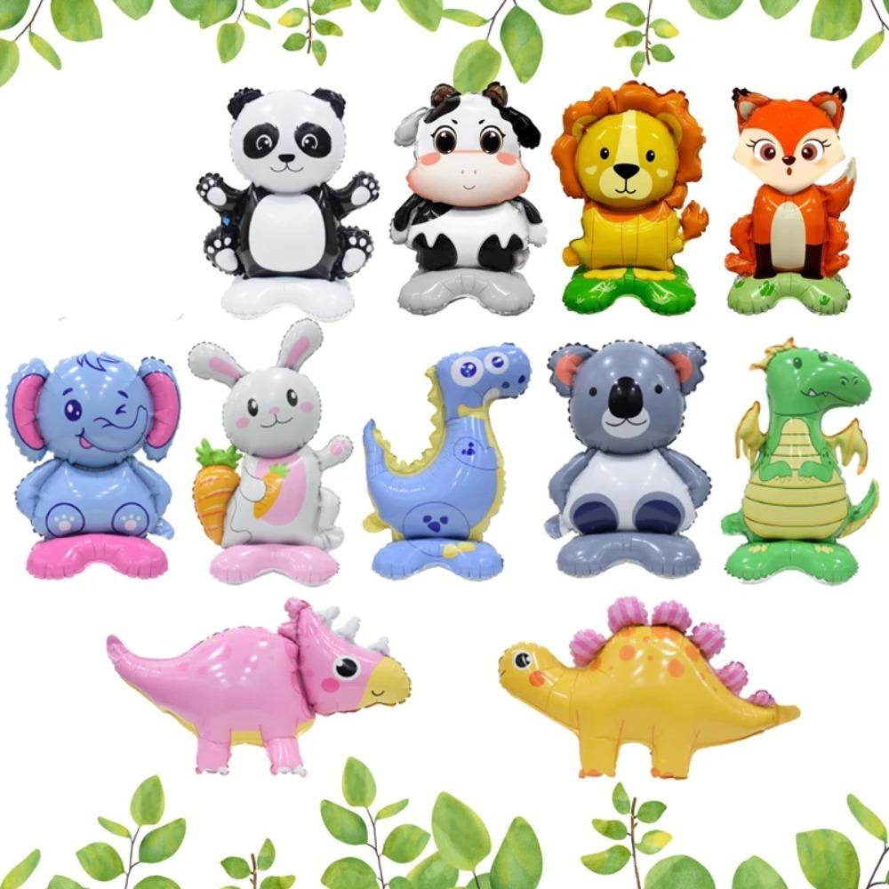 Мультяшные животные фольгированные шары 3D джунгли дикие животные принадлежности для вечеринки праздничное торжество