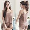 Women's Plus Size Summer Pajama Set: Simple Camisole Vest and Loose Shorts Two-Piece