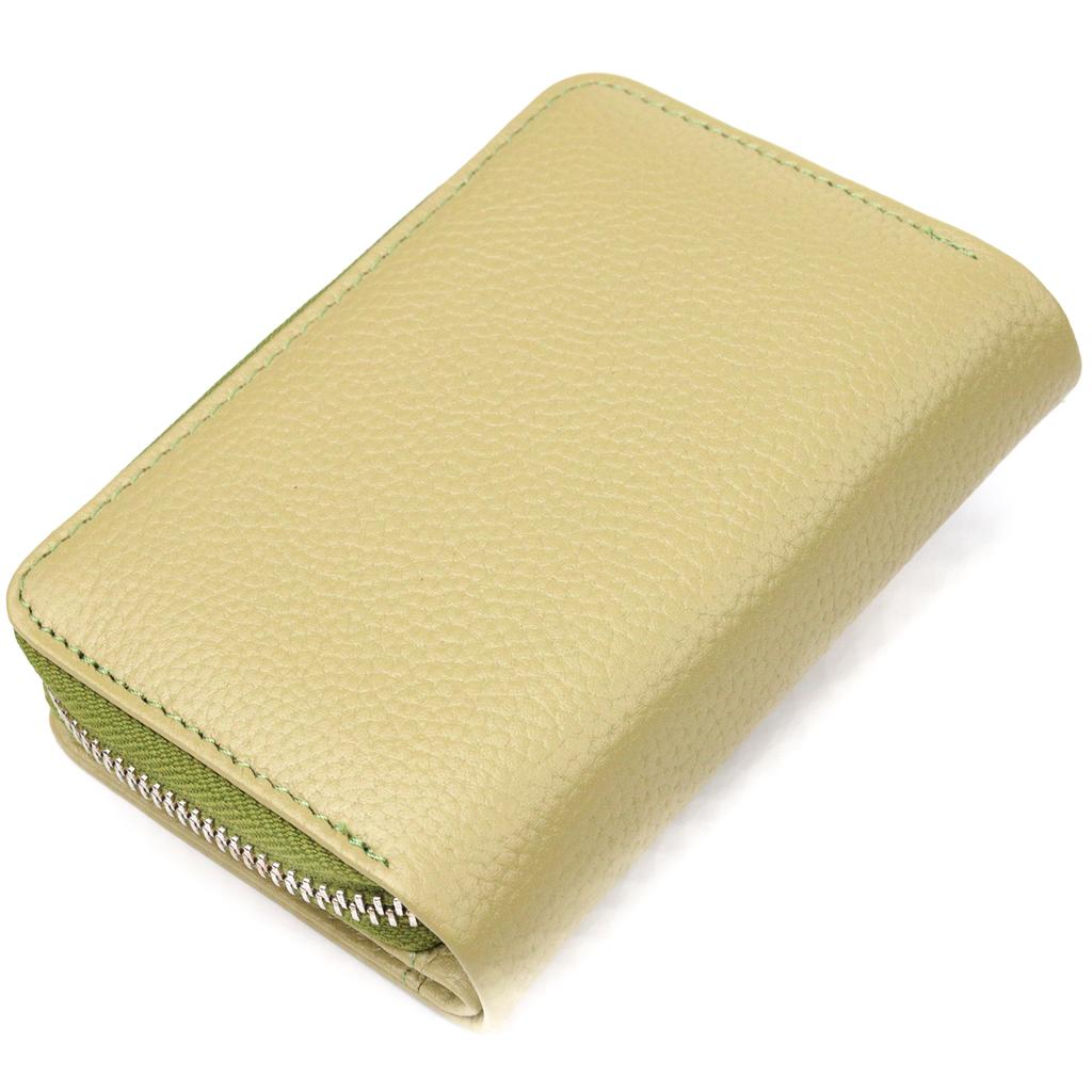 Практичное женскон портмоне с монетницей на молнии из натуральной кожи флотар CANPELLINI Wallet 21604 Оливковое