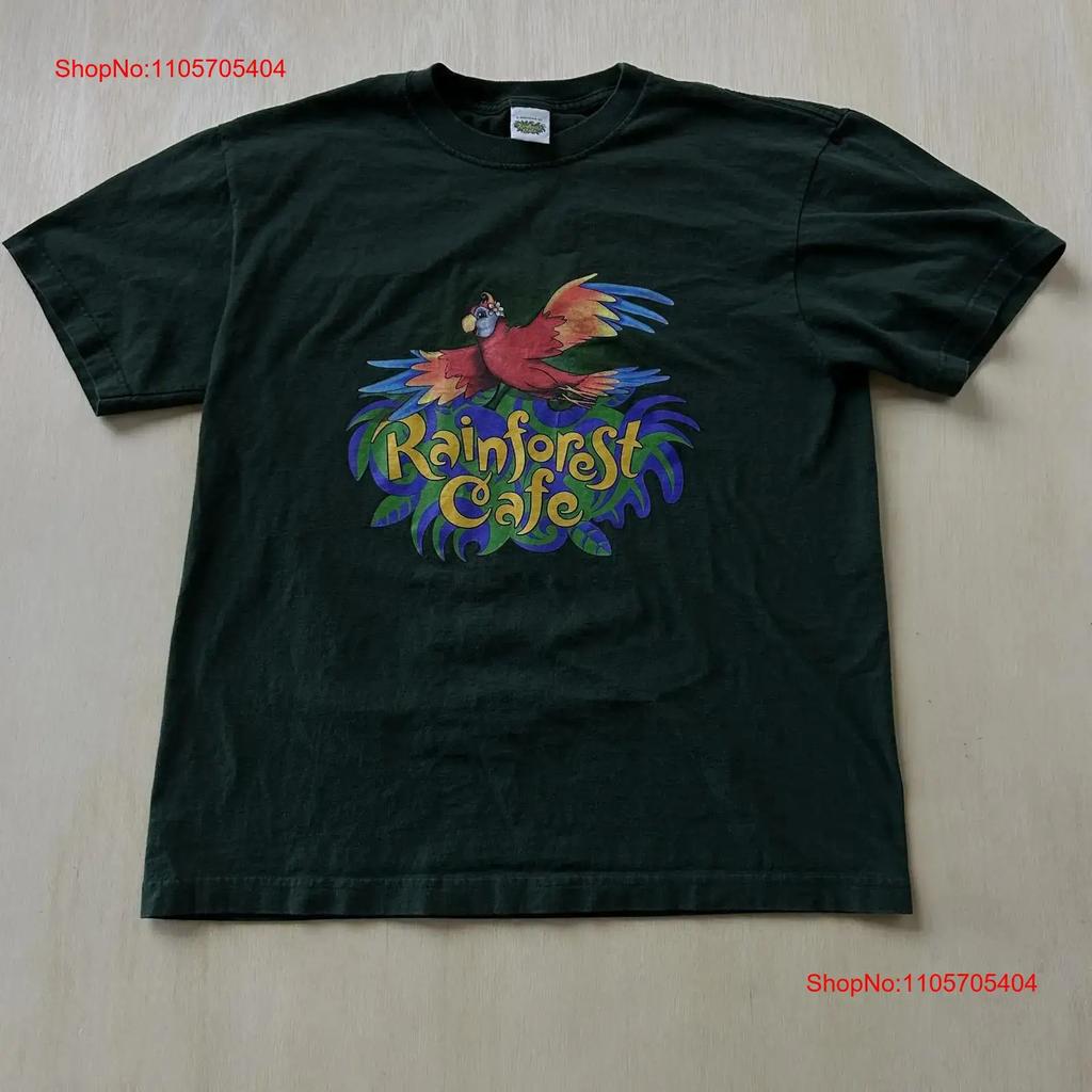 Vintage Rainforest Cafe T Shirt Unisexs Large Green Parrot Vintage Streetwear Stylish Soft Unisex