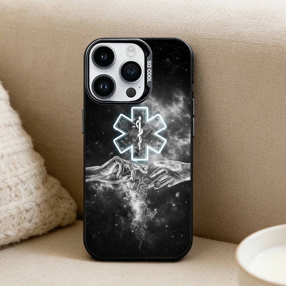 Чехол для телефона EMT EMS Ambulance для iPhone 17, 16, 15, 14, 13, 12 Pro Max Черный Конфетный Матовый Ударопрочный Чехол