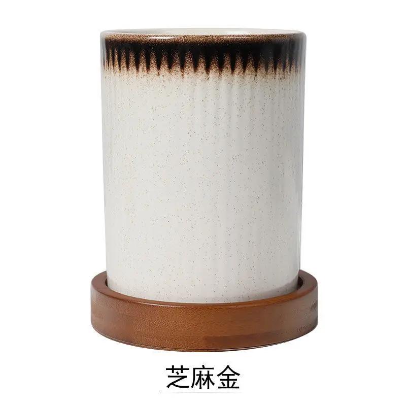 Ceramic Chopstick Bucket Drain Holder Household Kitchen Multifunctional Storage Tank Chopsticks Spoon Knife and Fork Storage