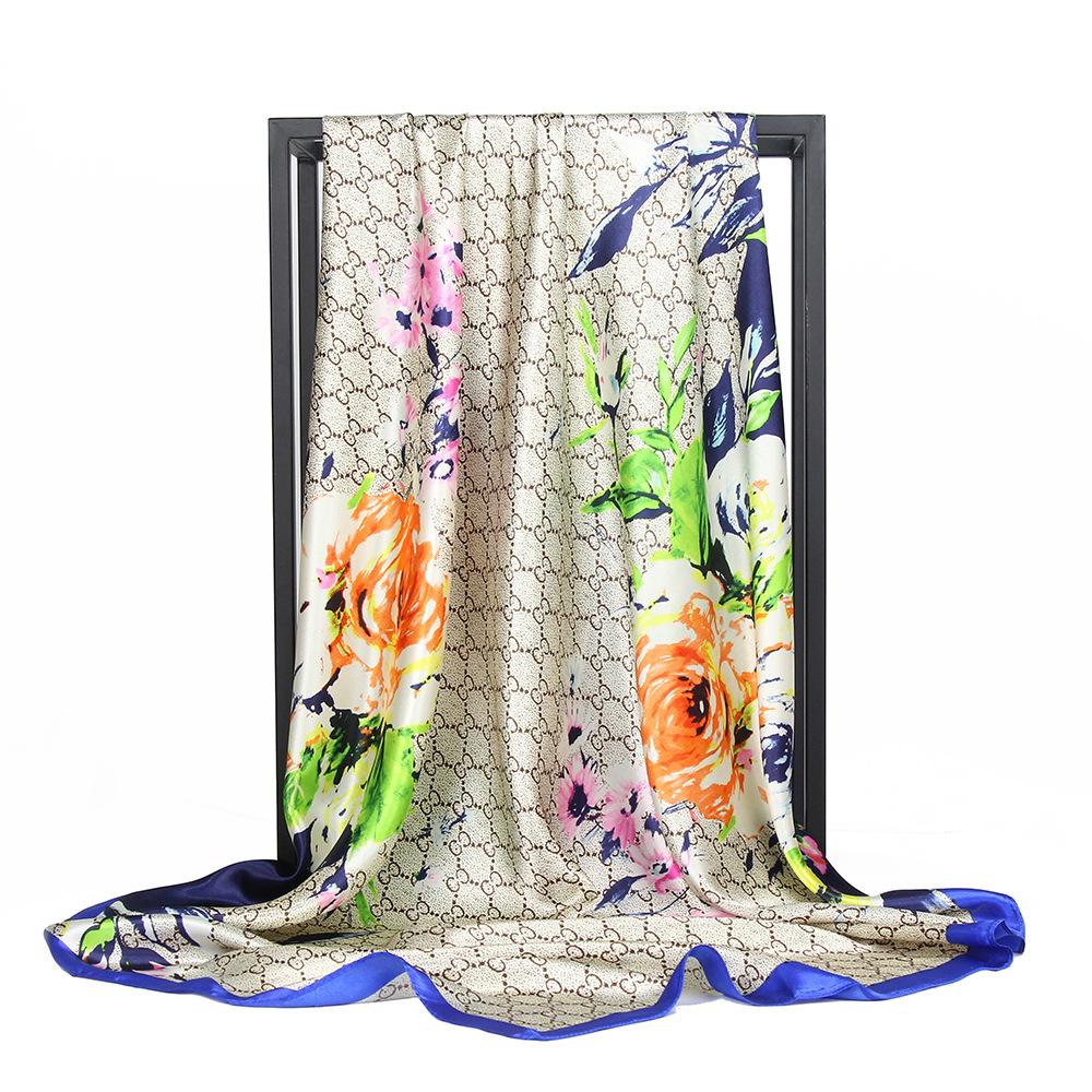 High-quality Luxurious Silk Scarves Headband Scarfs Neck Scarf For Women Chain Silk Scarf Women's Decorative Shawl