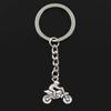 Fashion Motorcycle Motorcross Moto 21x21mm Pendant 30mm Key Chain Bronze Silver Color Men Car Gift Keychain