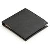 Made In Japan Genuine Leather Bifold Wallet Prism Texture Embossed Black [Abies] (Square Cowhide)