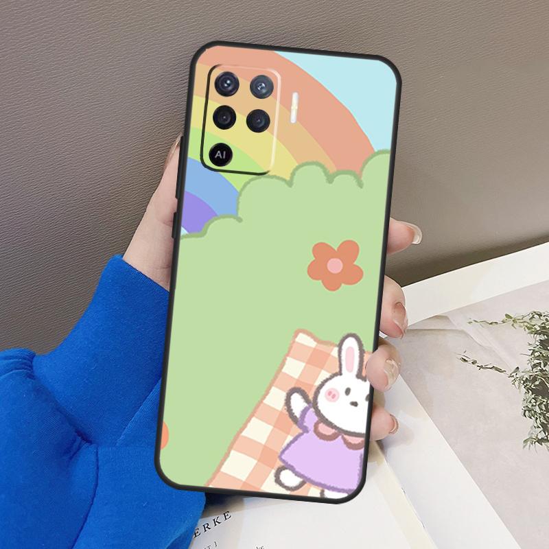 Чехол с корейской картиной маслом Kawaii Bears Rabbit для OPPO A5 A9 A31 A53 2020 A53S A1K A15 A16 A52 A72 A92 A83 A91 A54 A74 A94 Coque
