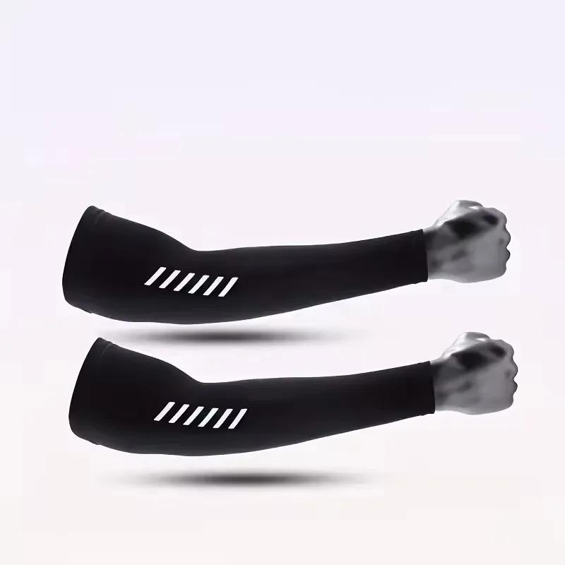 1 пара дышащих налокотников Ice Fabric с защитой от ультрафиолета для бега и охлаждения UPF 50 для фитнеса, баскетбола, спорта, велоспорта и активного отдыха