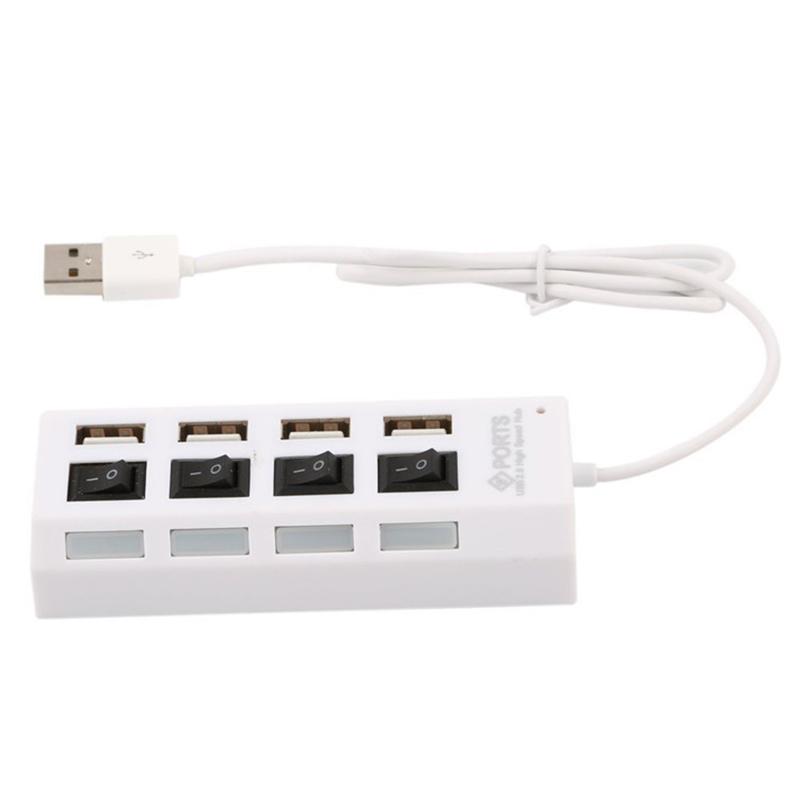 1Pcs 4-Port Usb Hub One To Four Splitter Hub Plug And Play Independent Switch Small Socket Hub Usb 4-Port Splitter For Laptops
