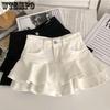 Юбка для девочек, новые модные весенне-летние повседневные простые однотонные милые мини-юбки с эластичной резинкой на талии для девочек