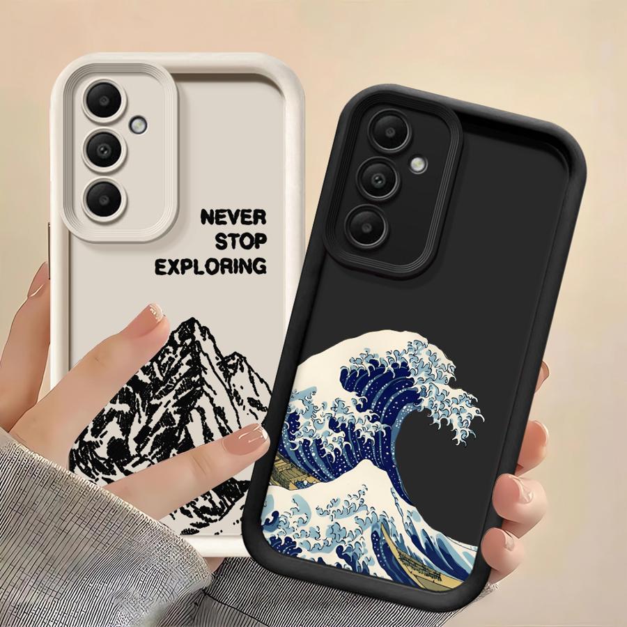 Простой Чехол Горы для Samsung Galaxy A14 A26 A22 A34 A24 A13 A23 A12 A56 A33 A36 A32 A16 Мягкая Крышка