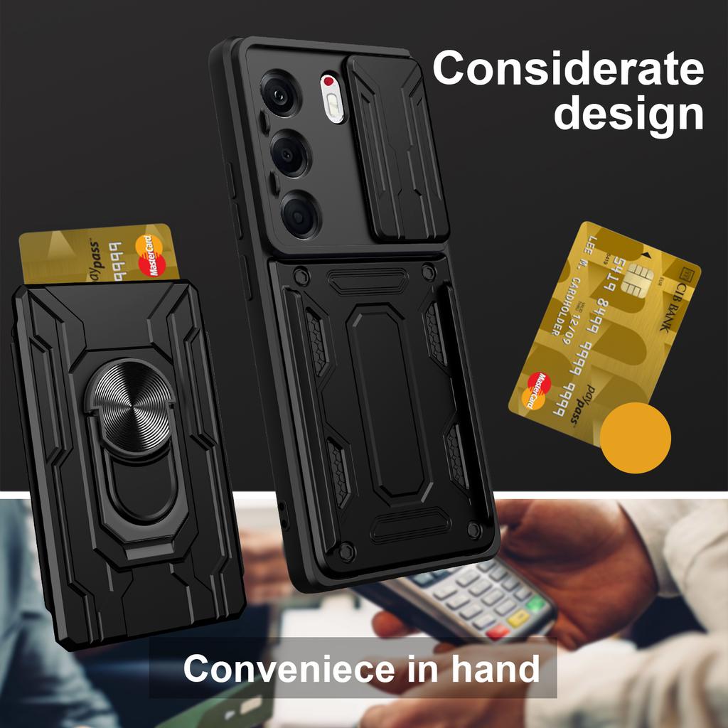 Чехол для TECNO Camon 40 Pro 5G PC+TPU Подставка Задняя крышка телефона со слайдером для камеры